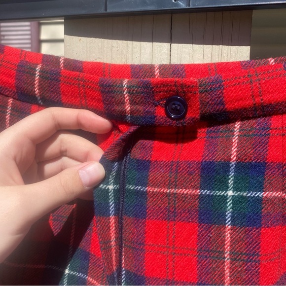 Pendleton Vintage Red Plaid Wool High Rise Pants - Picture 2 of 6